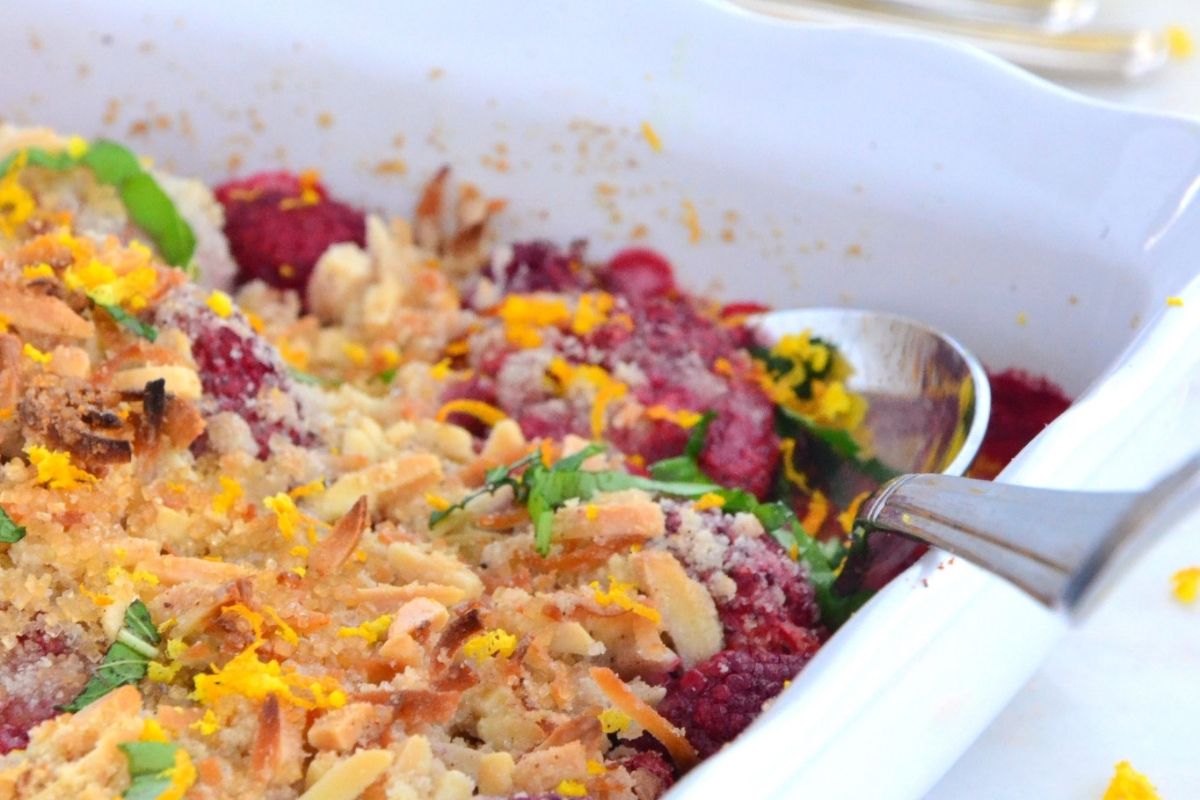 Spring Fruit and Herb Crumble