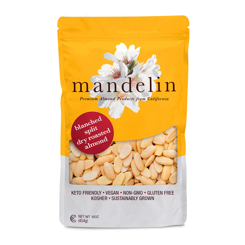 Blanched Almonds Split Dry Roasted