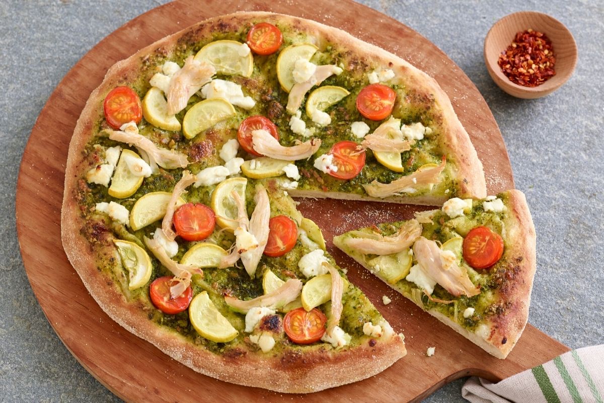 Almond Pesto Pizza