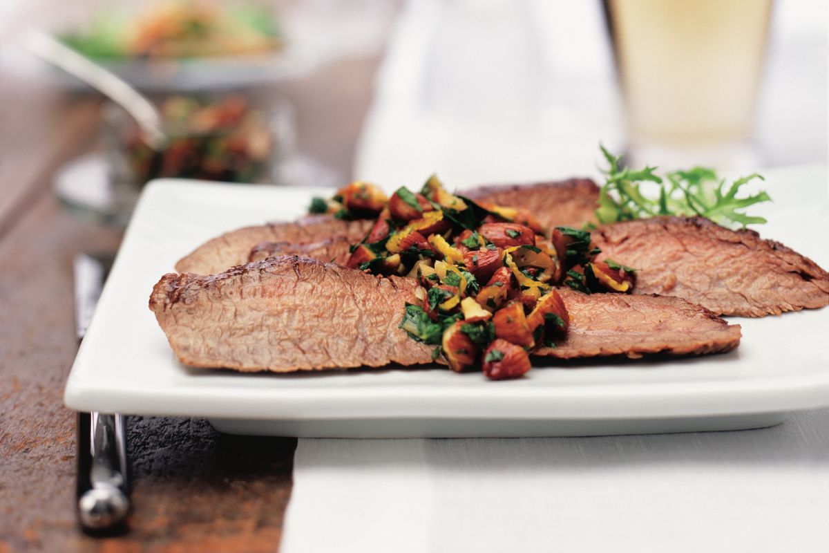 Flank Steak with Almond Chimichurri