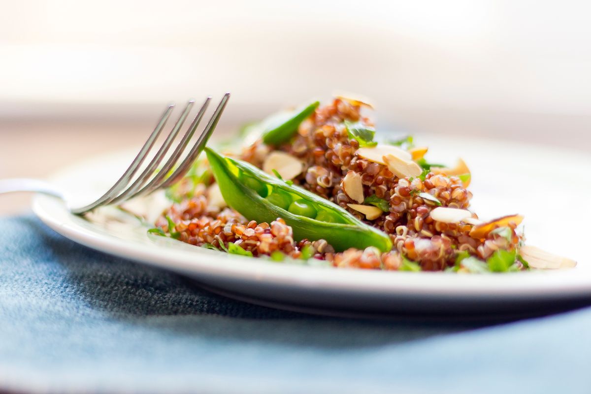 Sugar Snap Pea Almond and Quinoa Salad