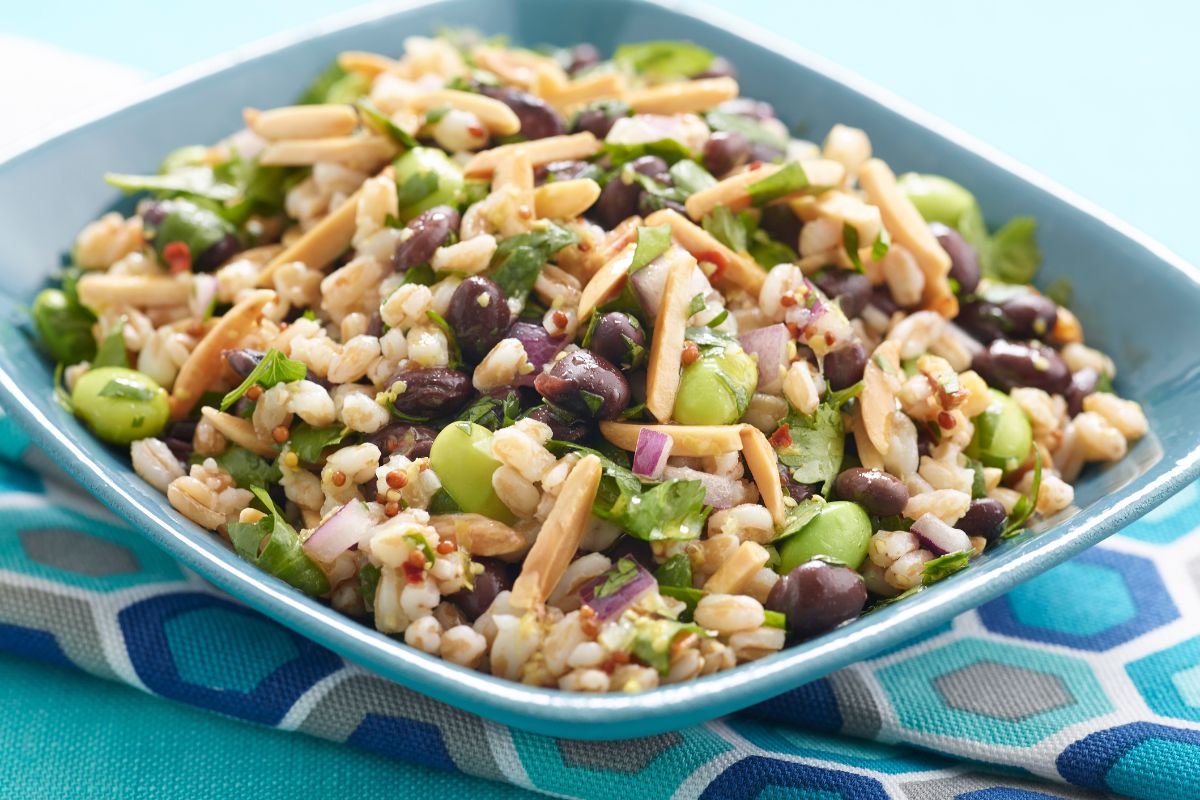 Almond, Farro and Black Bean Salad