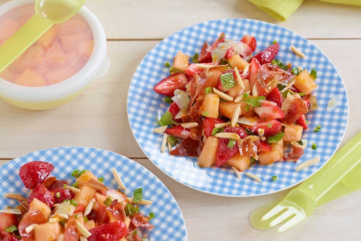 Cantaloupe and Almond Salad with Fresh Herbs