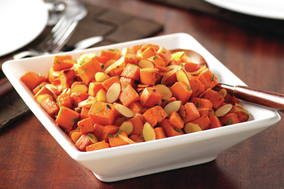 Roasted Almond Sweet Potatoes