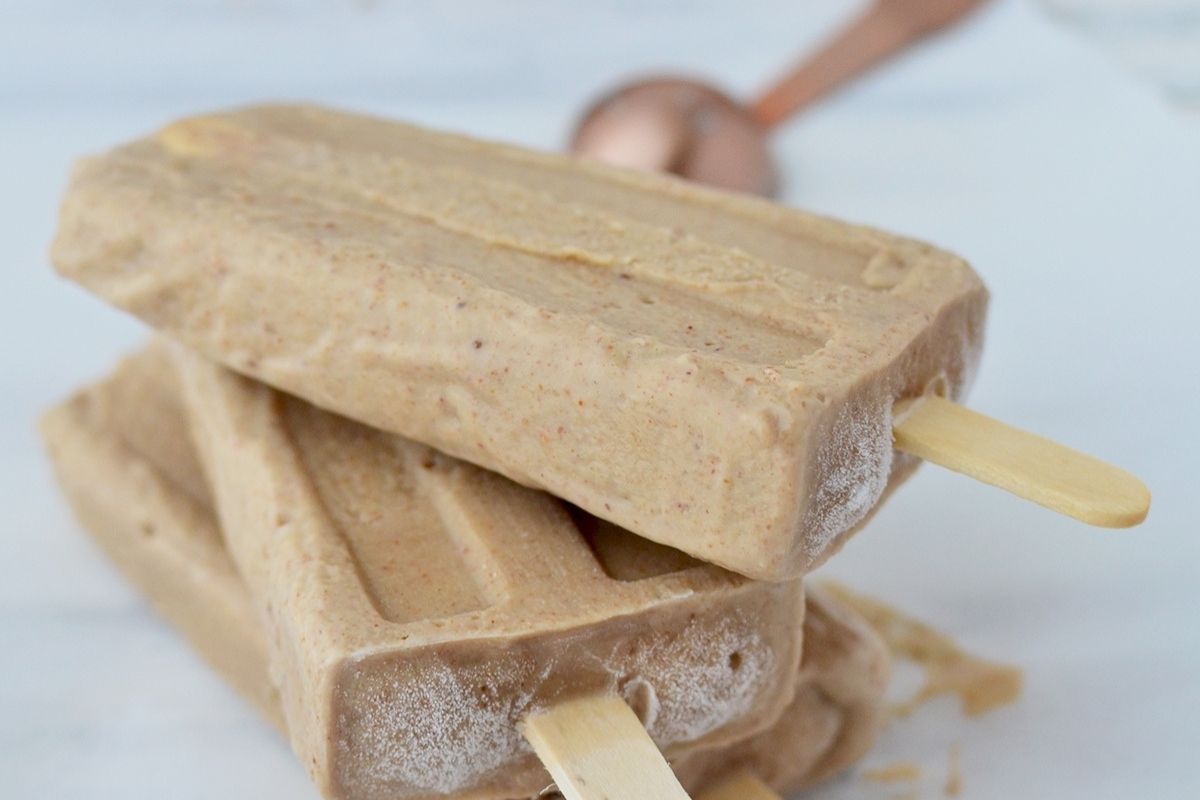 Almond Butter Banana Popsicles