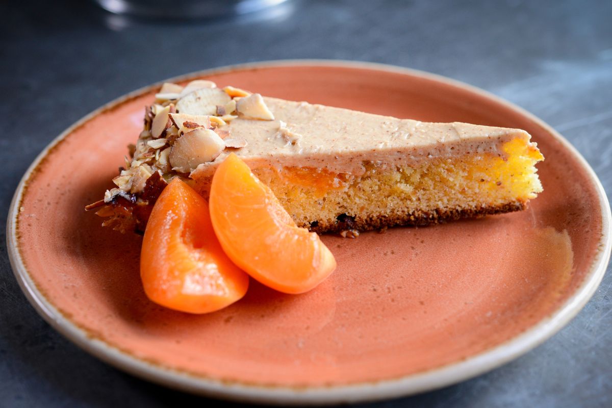 Almond Cake with Almond Butter Frosting and Toasted Almonds