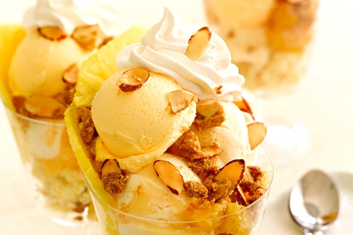 Pineapple Upside Down Cake Sundae