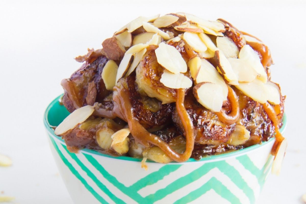 Banana Bowls with Almond Butter Caramel