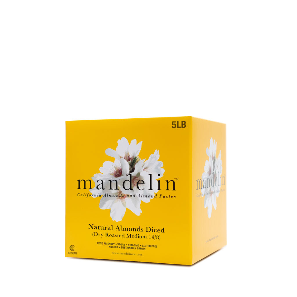 Natural Almonds Diced Dry Roasted Medium (14/8)